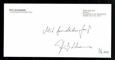 Fritz Schramma Oberbürgermeister Köln 2000-2009 Original Signiert # BC G 38951
