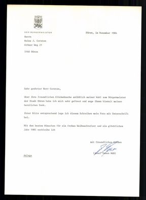 Josef Vosen 1943-2012 Bürgermeister Düren 1984-1999 Original Sign. # BC G 38957