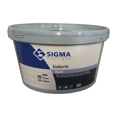 SIGMA Indurin MATT - 12.5 LTR (WEISS) Fassadenfarbe Wetterschutzfarbe Außenfarbe