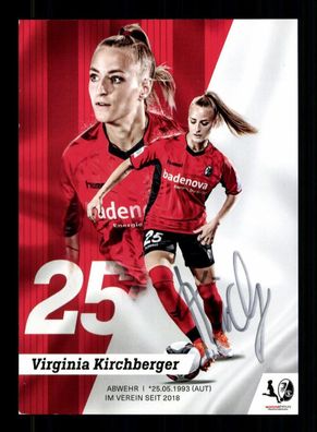 Virginia Kirchberger Autogrammkarte SC Freiburg 2018-19 Frauen Original Signiert