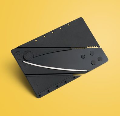 Kreditkarten-Messer Faltmesser Klappmesser Camping-Messer Taschenmesser schwarz