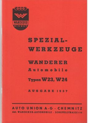 Wanderer Reparaturanleitung und Spezialwerkzeuge W23, W24, Auto, Oldtimer