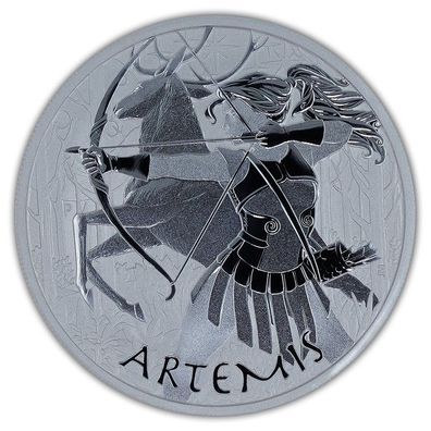 Silbermünze Tuvalu Gods of Olympus Artemis 2023 5 oz Silber 999