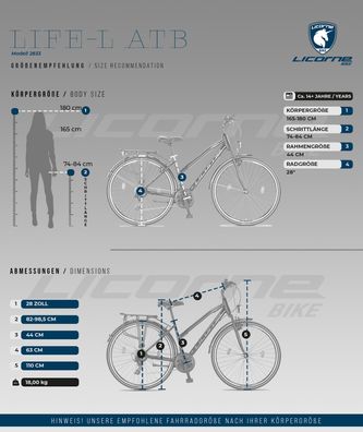 Licorne Bike L-V-ATB Premium Trekking Bike in 28 Zoll - Fahrrad, Citybike