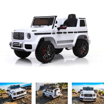 ES-Toys Elektro Kinderauto Mercedes G63 AMG, Fernbedienung, Batterieanzeige, MP3