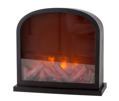 LED Kamin gewölbt mit Flammeneffekt Kaminfeuer 30 x 28 x 13 cm Kamin