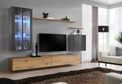 Designer Komplett Luxus Garnitur Wohnzimmermöbel Regale Stil Modern Sideboard
