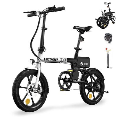 HITWAY E-Bike, Faltbares E-Faltrad 17.42KG, 250W Motor, 25-60KM Reichweite