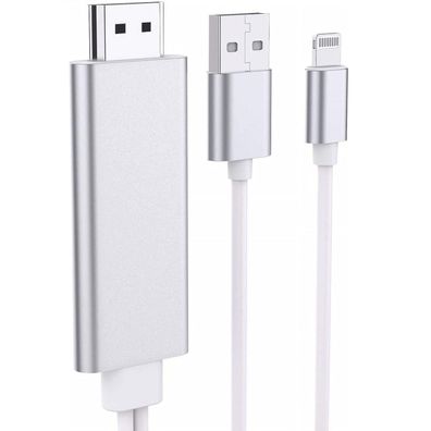 Lightning-zu-HDMI-Kabeladapter, iPhone iPad zu TV, 1080p