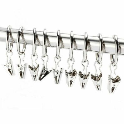 Vorhangringe-Set, mit Clip, 2,5 cm, 30pcs, Nickel