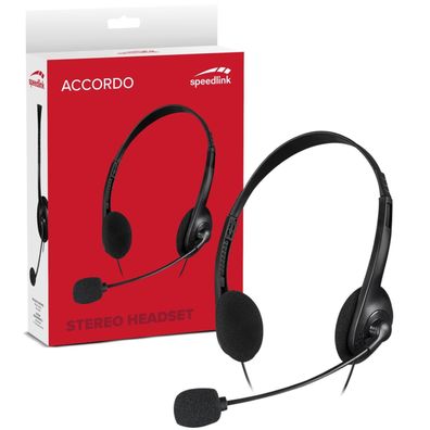 Speedlink Accordo Stereo Headset Mikrofon 2x 3,5mm KlinkenStecker PC Notebook
