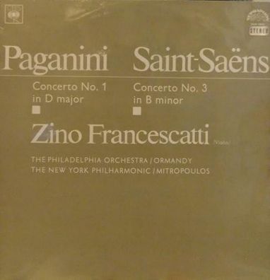 Supraphon SUA ST 50935 - Paganini Concerto No. 1 In D Major For Violin And Orche