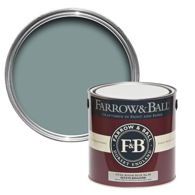 Farrow & Ball , Estate Emulsion, Matte Wandfarbe, Oval Room Blue / 85, 3 Größen