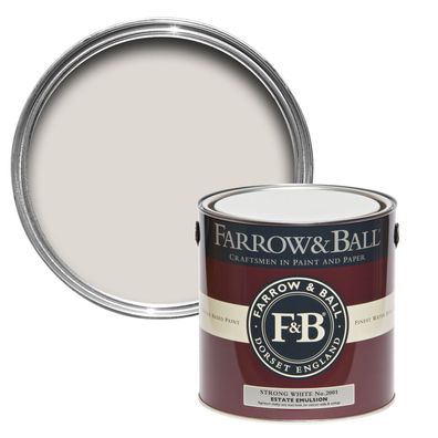Farrow & Ball , Estate Emulsion, Matte Wandfarbe, Strong White / 2001, 3 Größen