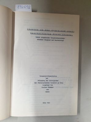 Studien zu den Opern- und Liedbearbeitungen Franz Liszts : Original Maschinen-Typoskr