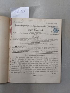 Verdeutschungsbücher des allgemeinen deutschen Sprachvereins, IX. Der Handel.