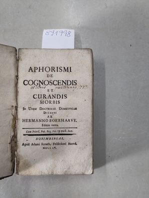 Aphorismi De Cognoscendis Et Curandis Morbis by Herman Boerhaave :