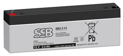 SSB Blei-Akku SB2.3-12 12V 2,3 Ah C(20) / VdS, Faston 4,8mm