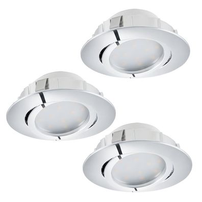 LED Einbauspot EGLO PINEDA 84mm chrom 3er Set