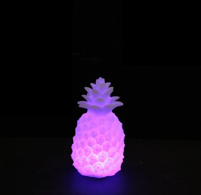 Ananas Deko Leuchte aus Kunststoff weiß LED Farbwechsel batteriebetrieb