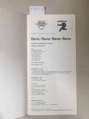 Luciano Berio : Chemins IIc / Bewegung II / Ora / Sinfonia :