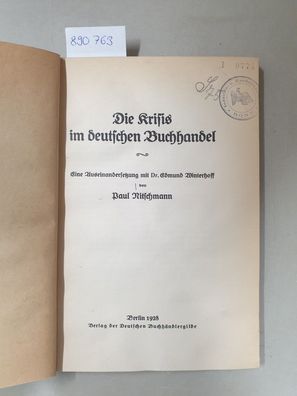 Die Krisis im deutschen Buchhandel.