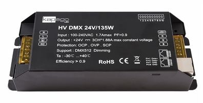 Deko Light HV DMX 24V/135W Netzgerät schwarz