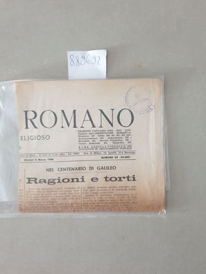 Historischer Zeitungsartikel "Nel Centenario di Galileo - Ragioni e torti" aus "L`Oss