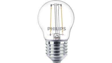 Philips LED E27 P45 Leuchtmittel 2W 250lm 2700K warmweiss 4,5x4,5x7,8cm