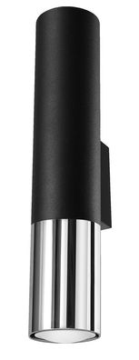 Sollux Loopez Wandlampe schwarz, chrom 2x GU10 dimmbar 6x8x29cm