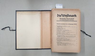Die Westmark : 2. Jahrgang : 1922 : Nr. 1 - 12 : 11 Hefte (Doppelheft 10/11) : Komple