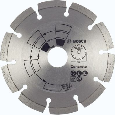 Bosch 2609256413 DIY Diamanttrennscheibe Beton Top Beton/ Granit, 115 mm, 22.23