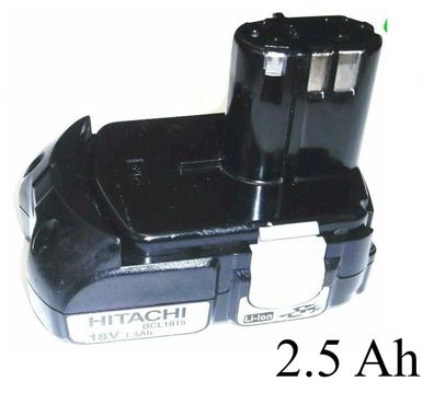 Original Hitachi Akku 18 V Li BCL 1815 Neubestückt mit 2,5 Ah 2500 mAh
