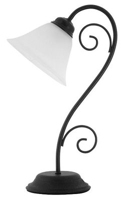 Rabalux Athen Tischleuchte 1x E14 matt schwarz, weißer Alabaster