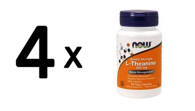 4 x Now Foods L-Theanine 200mg (60)