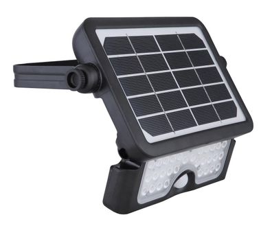 Solar LED Fluter schwarz Kunststoff 500lm 3000K m. Bewegungsmelder von Globo