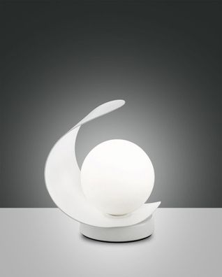 LED Tischlampe weiß Fabas Luce Adria 540lm 3000K Touchdimmer