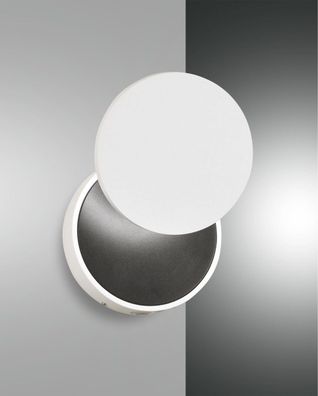 LED Wandleuchte weiß, schwarz Fabas Luce Ara 1080lm 3000K Tastdimmer