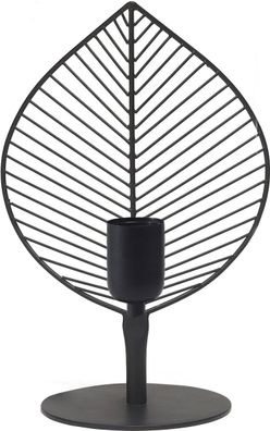 Tischlampe im Blatt Jungle Design aus Metall schwarz PR Home Elm 32,5cm E27