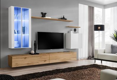 Holzmöbel TV-Ständer Wandschrank Wohnzimmermöbel Komplett set Stil Designer