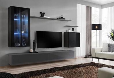 Wohnzimmer Set 3x Wandschrank TV Ständer Wohnmöbel Modern Designer Stil
