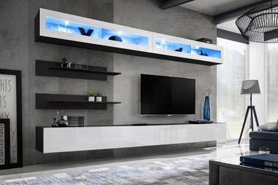Wohnwand Wohnzimmer-Set Wandschrank Lowboard Wandregal TV-Ständer Neu