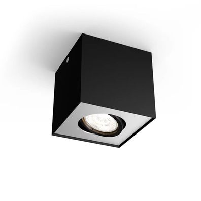 Philips Box moderne LED Aufbauleuchte schwarz 1-flg. Einzelspot 10,3x10,3x10cm