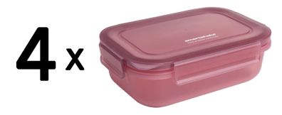 4 x Food Storage Container, Deep Rose - 800 ml.