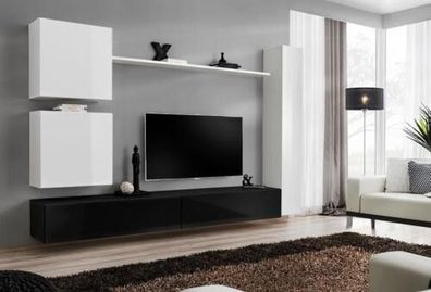 Design Wohnwand Sideboard 3x Schrank TV-Ständer Set 6tlg. Holzmöbel Stil Designer