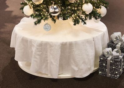 Weihnachtsbaum Vlies Decke weiß - 150 cm - Glitzer Christbaum Rock Unterlage