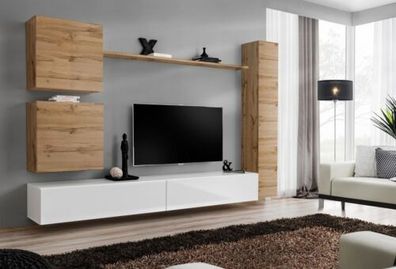 Wohnzimmermöbel Wohnwand Designer Wand Regal TV-Ständer Sideboard Holzmöbel