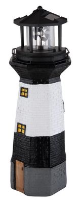 LED Solarleuchte Leuchtturm schwarz weiß klar 13x38cm von Globo