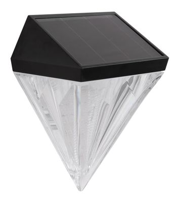 LED Solar Wandleuchte 2er Set Diamant Kunststoff von Globo