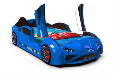 Kinderbett - Autobett - mit Flügeltüren Lambo Neues Model in Blau